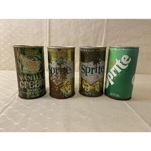 Vintage Steel Soda Cans Lot Of 4 Sprite Canada Dry